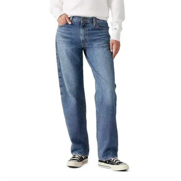 Levi's 94 Baggy Jeans size 30 Blue Raw Hem - Picture 1 of 7